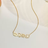 Birth Flower Combination Bar Necklace-Jewelry > Necklaces > Monogram & Name Necklaces-EcoPhilia