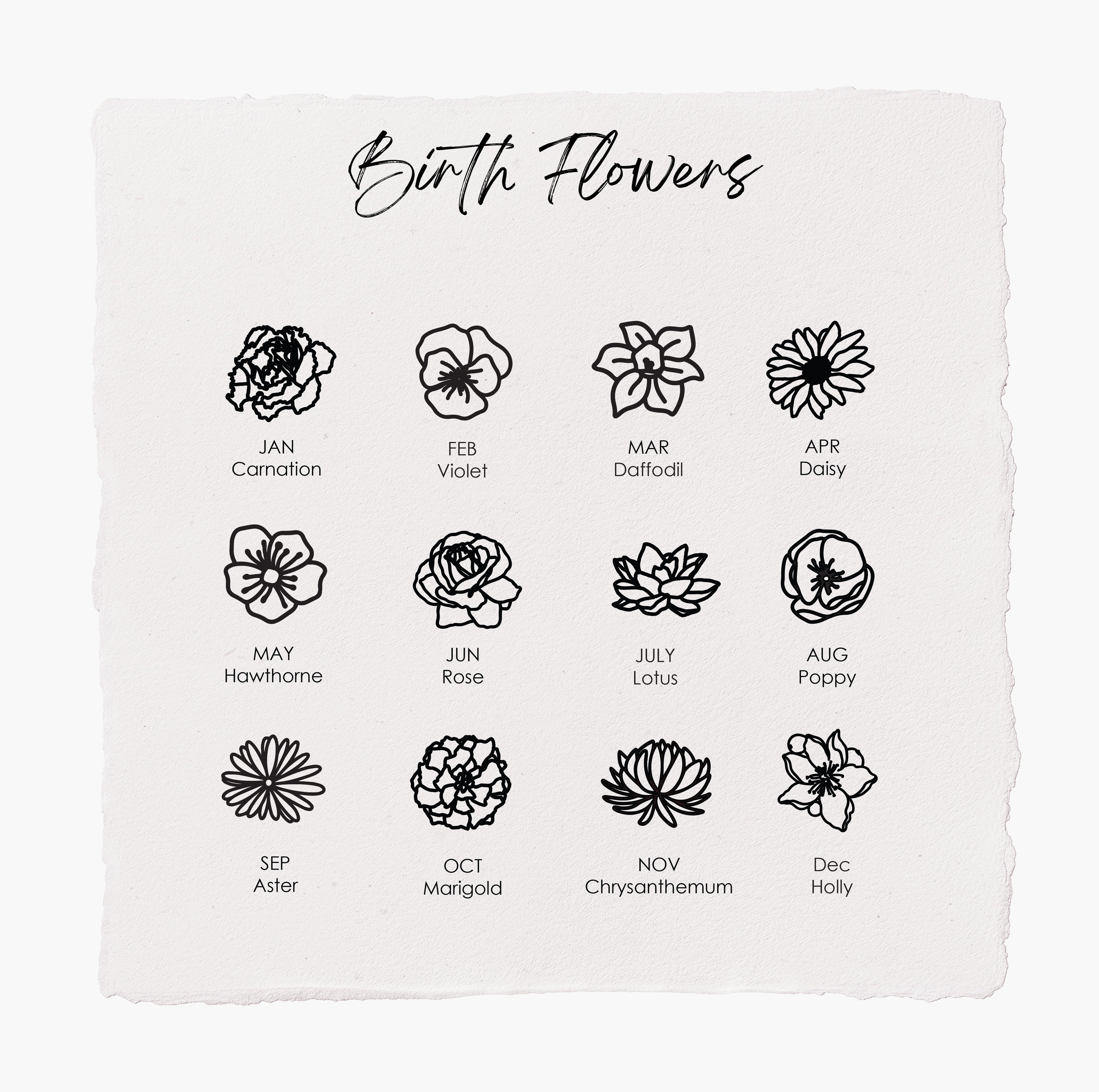 Birth Flower Combined Ring-Jewelry > Rings > Statement Rings-EcoPhilia