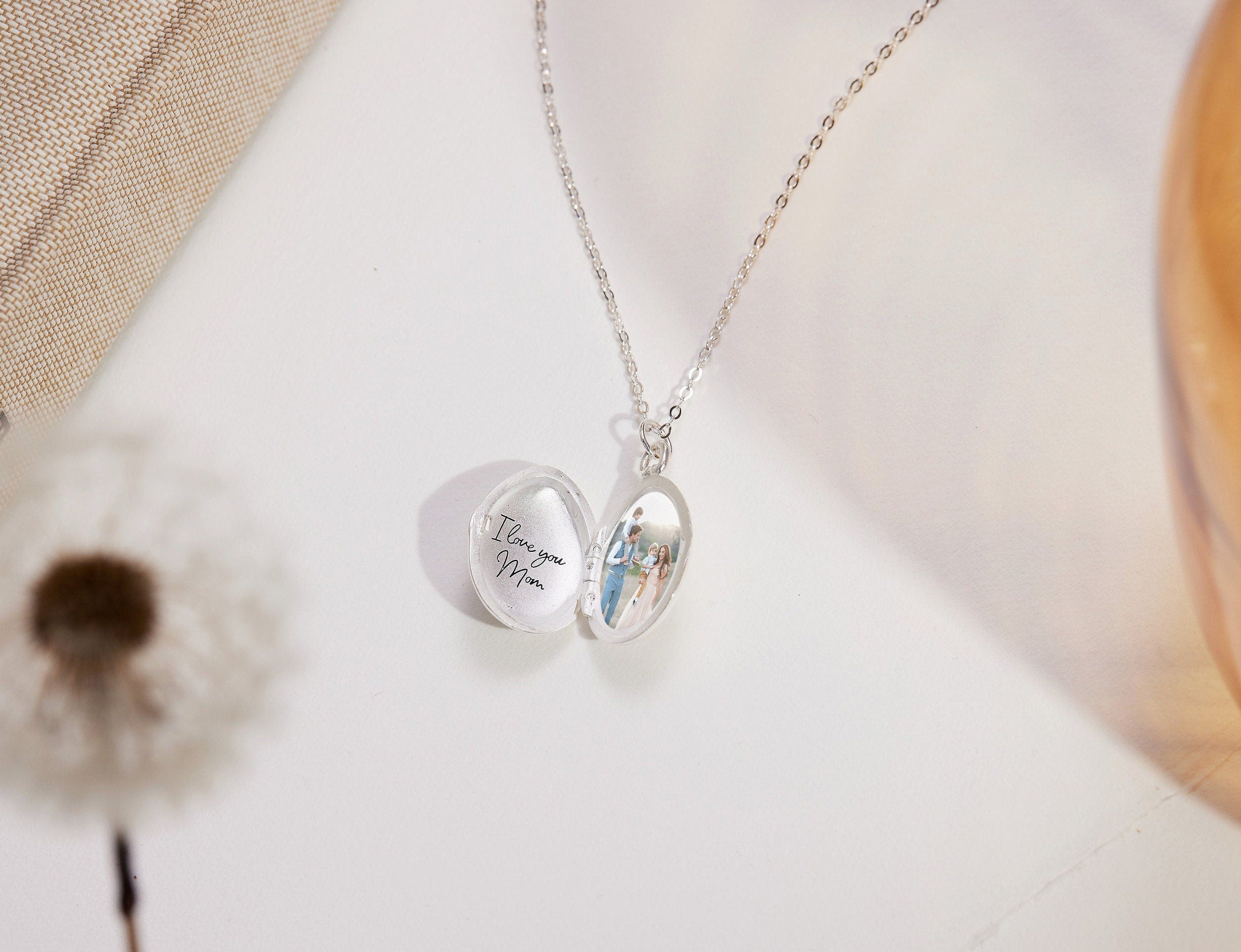 Birth Flower Engraved Locket Necklace-Birth Flower Engraved Locket Necklace-EcoPhilia