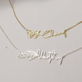 Birth Flower Name Necklace-Jewelry > Necklaces > Monogram & Name Necklaces-EcoPhilia