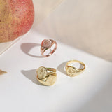 Birth Flower Signet Ring-Jewelry > Rings > Statement Rings-EcoPhilia