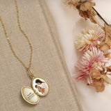 Birth flowers Bouquet Oval Locket-Jewelry > Necklaces > Lockets-EcoPhilia