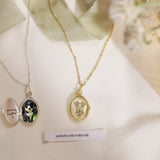 Oval Pet Photo Locket Necklace