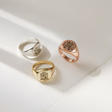 Custom Crest Signet Ring-Jewelry > Rings > Statement Rings-EcoPhilia