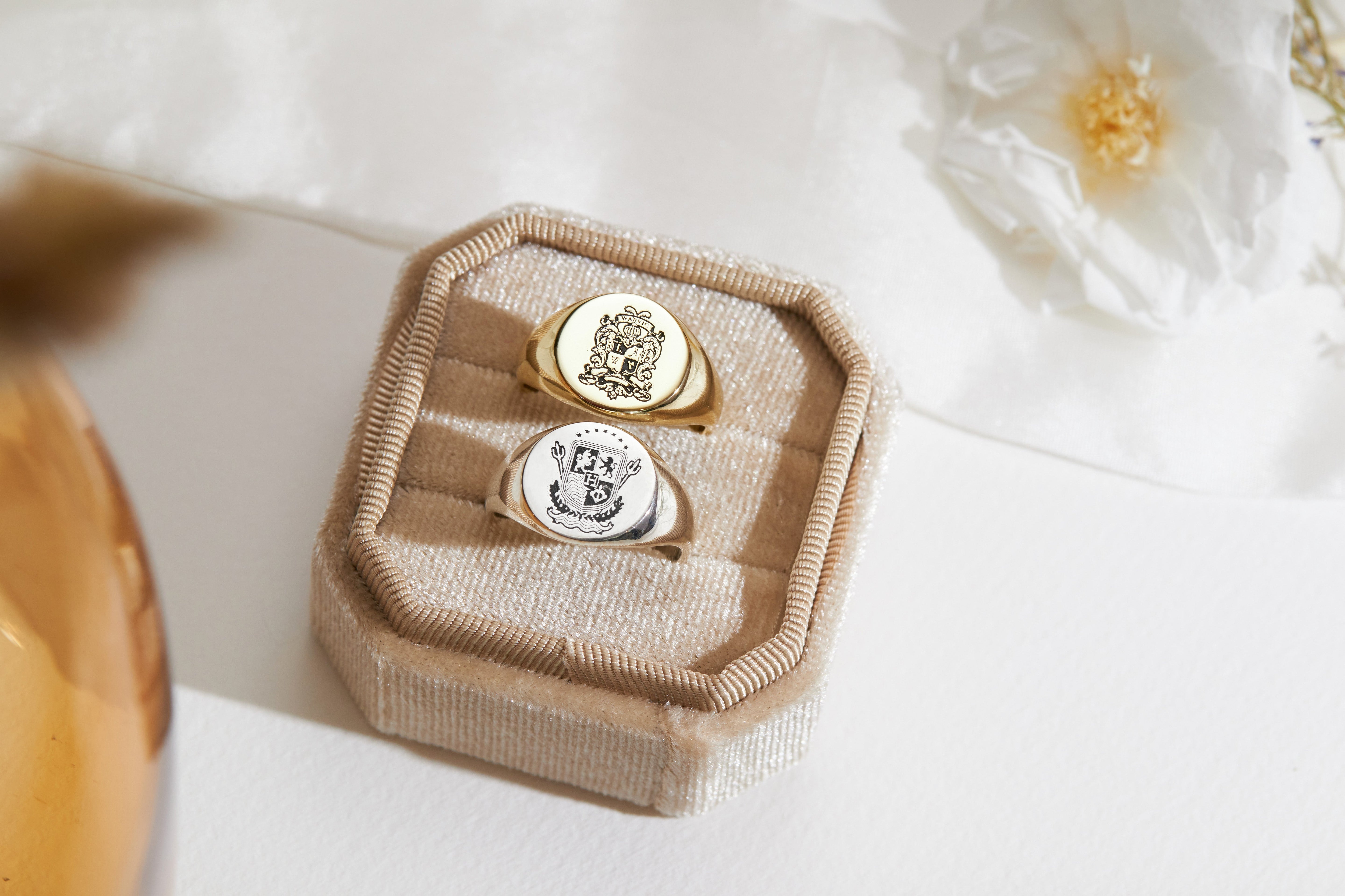 Custom Crest Signet Ring-Jewelry > Rings > Statement Rings-EcoPhilia