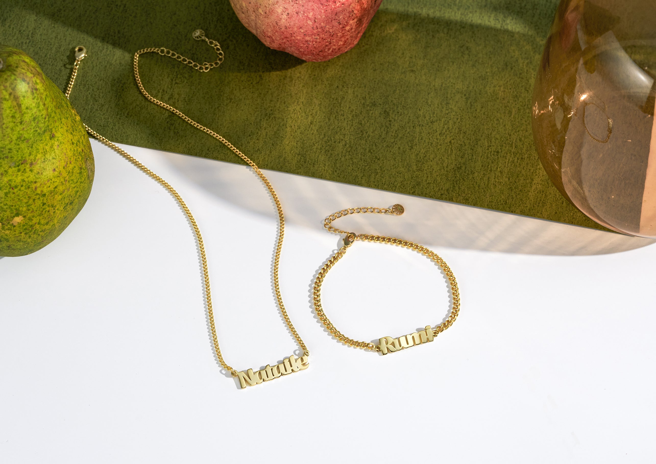 Custom Name Necklace with Bold Curb Chain-Jewelry > Necklaces > Monogram & Name Necklaces-EcoPhilia