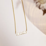 Custom Name Necklace with Bold Curb Chain-Jewelry > Necklaces > Monogram & Name Necklaces-EcoPhilia