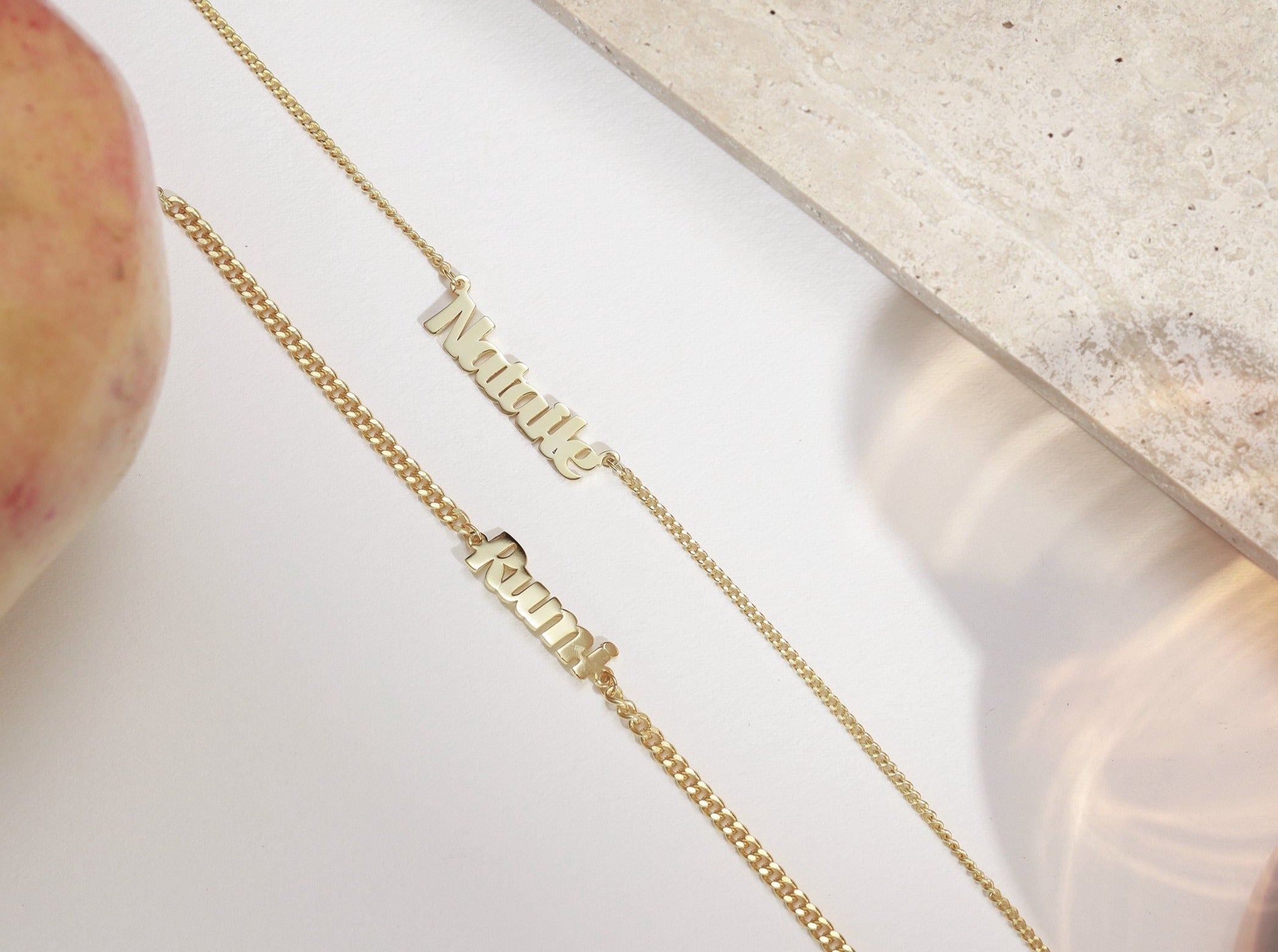 Custom Name Necklace with Bold Curb Chain-Jewelry > Necklaces > Monogram & Name Necklaces-EcoPhilia