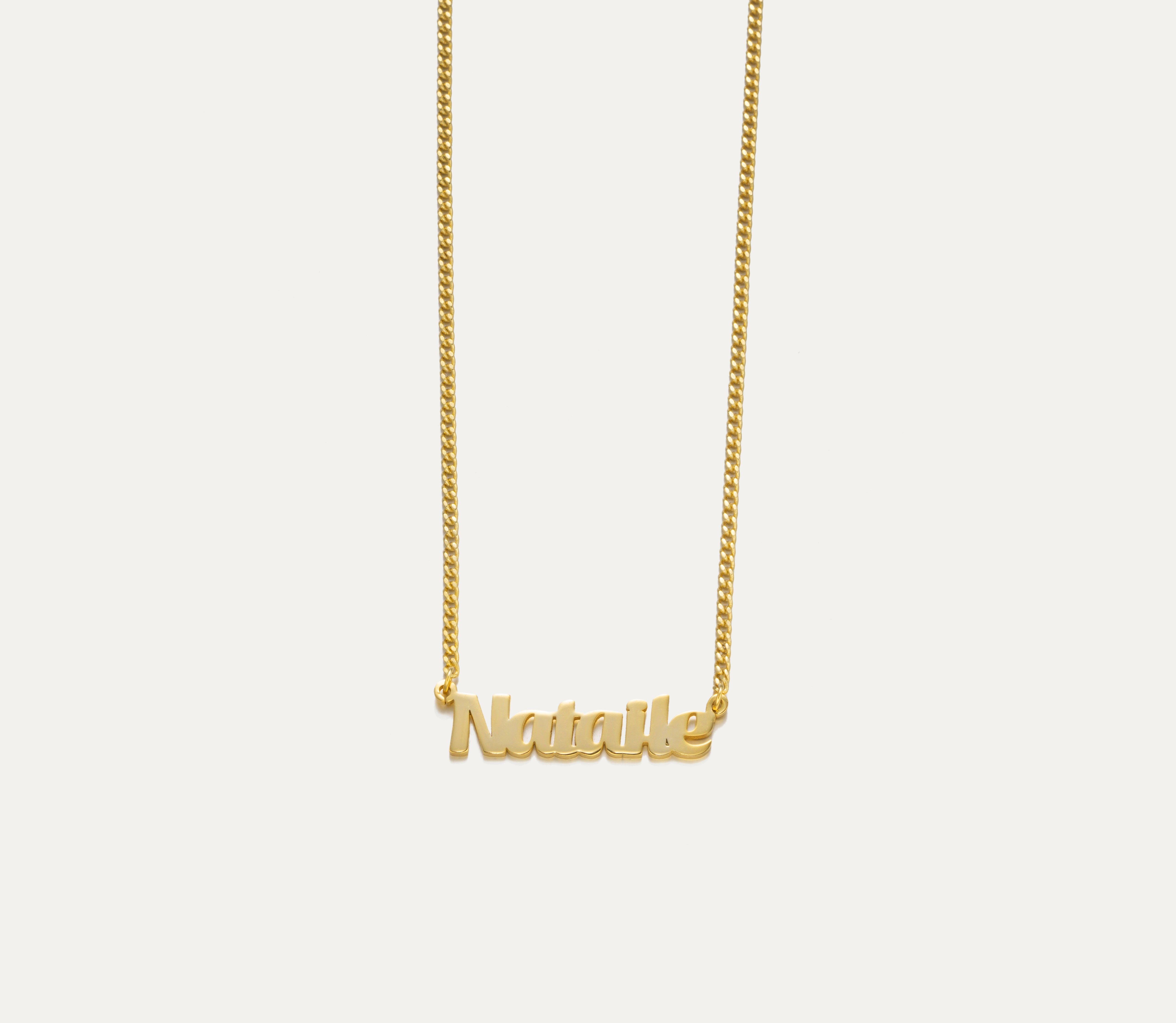 Custom Name Necklace with Bold Curb Chain-Jewelry > Necklaces > Monogram & Name Necklaces-EcoPhilia