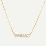 Custom Pavé Name Necklace-Jewelry > Necklaces > Monogram & Name Necklaces-EcoPhilia