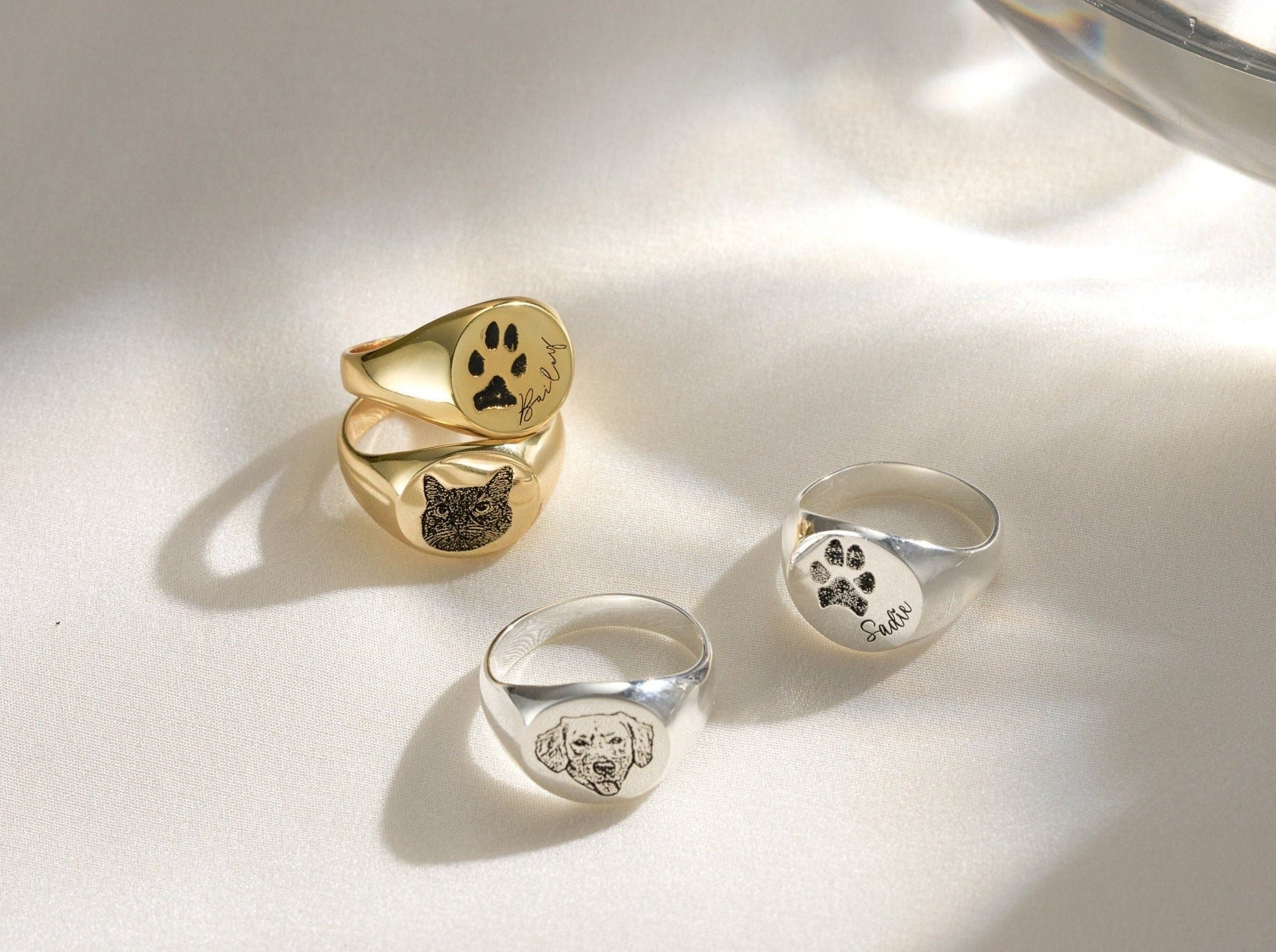 Custom Pet Portrait Ring-Jewelry > Rings > Statement Rings-EcoPhilia