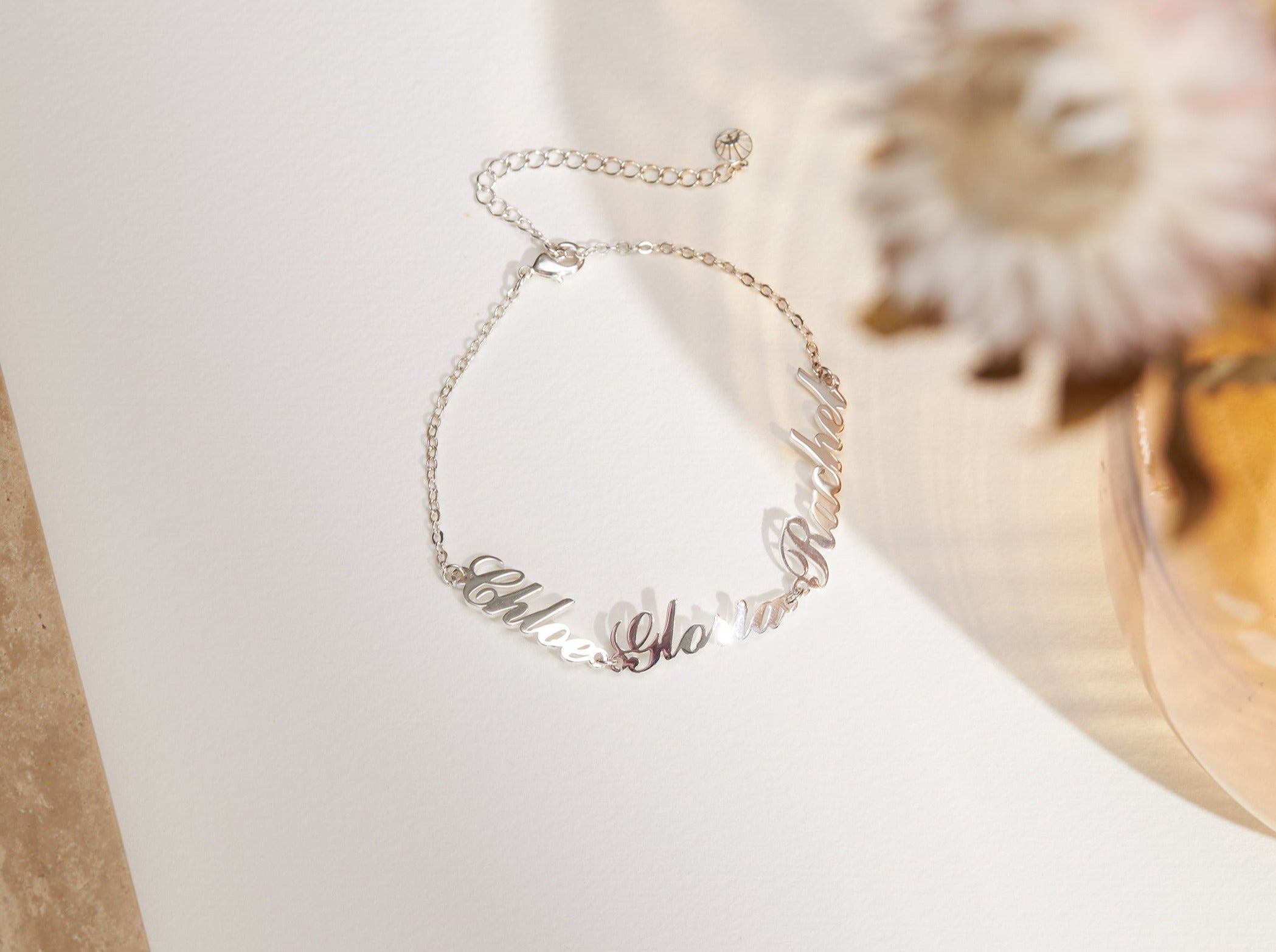 Dainty Custom Name Bracelet-Jewelry > Bracelets > Chain & Link Bracelets-EcoPhilia