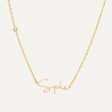 Dainty Name Necklace with Birthstone-Jewelry > Necklaces > Monogram & Name Necklaces-EcoPhilia