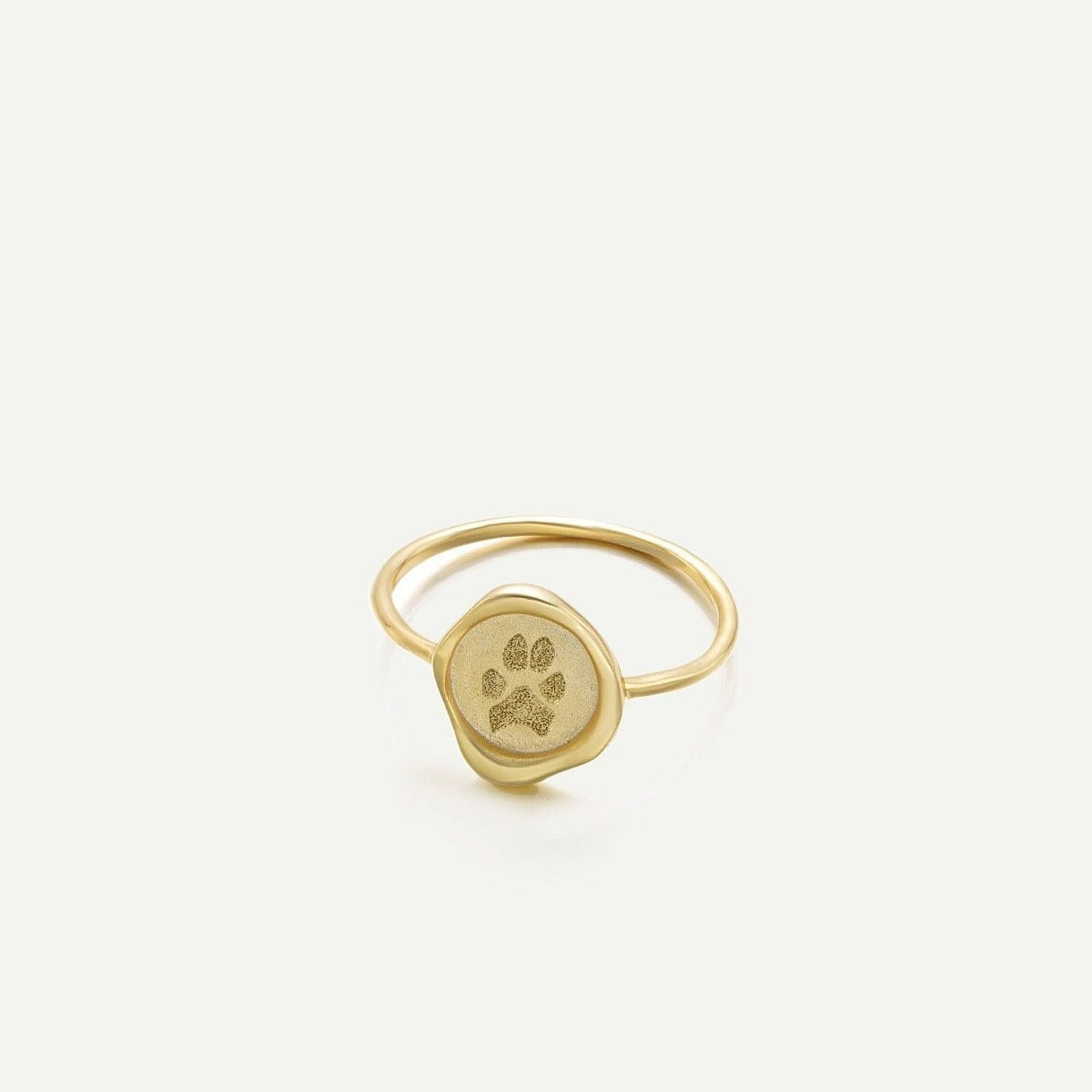 Dainty Paw Print Seal Wax Ring-Jewelry > Rings > Statement Rings-EcoPhilia