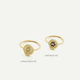 Dainty Paw Print Seal Wax Ring-Jewelry > Rings > Statement Rings-EcoPhilia