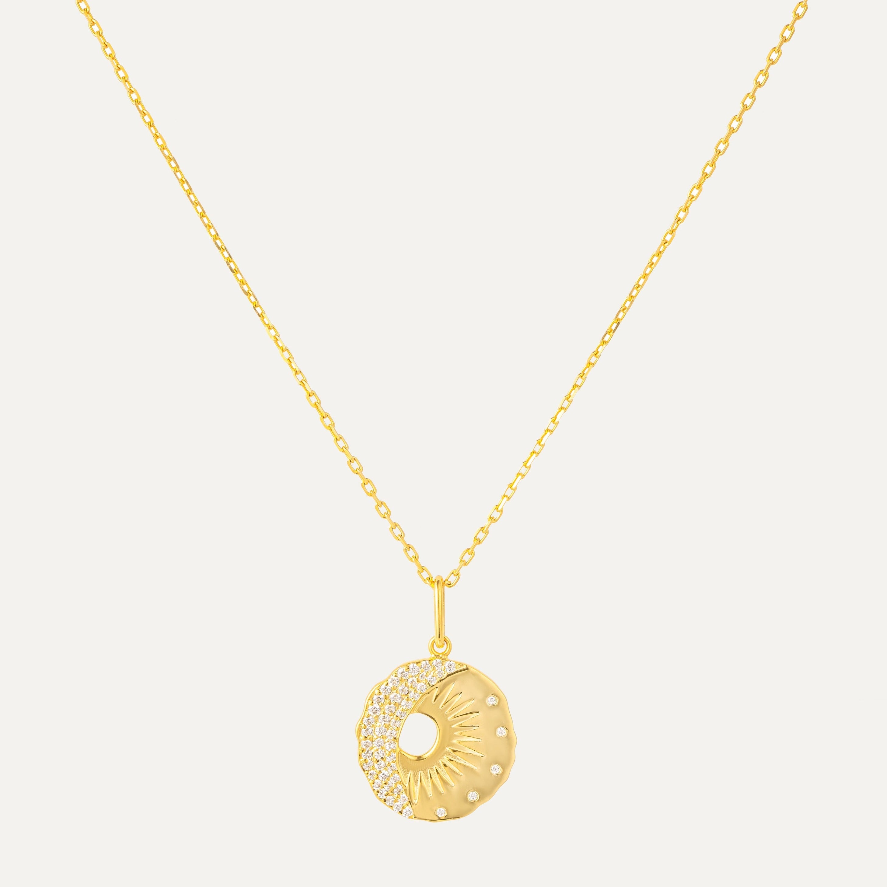 Diamond Moon Sun Star Necklace-Jewelry > Necklaces > Charm Necklaces-EcoPhilia