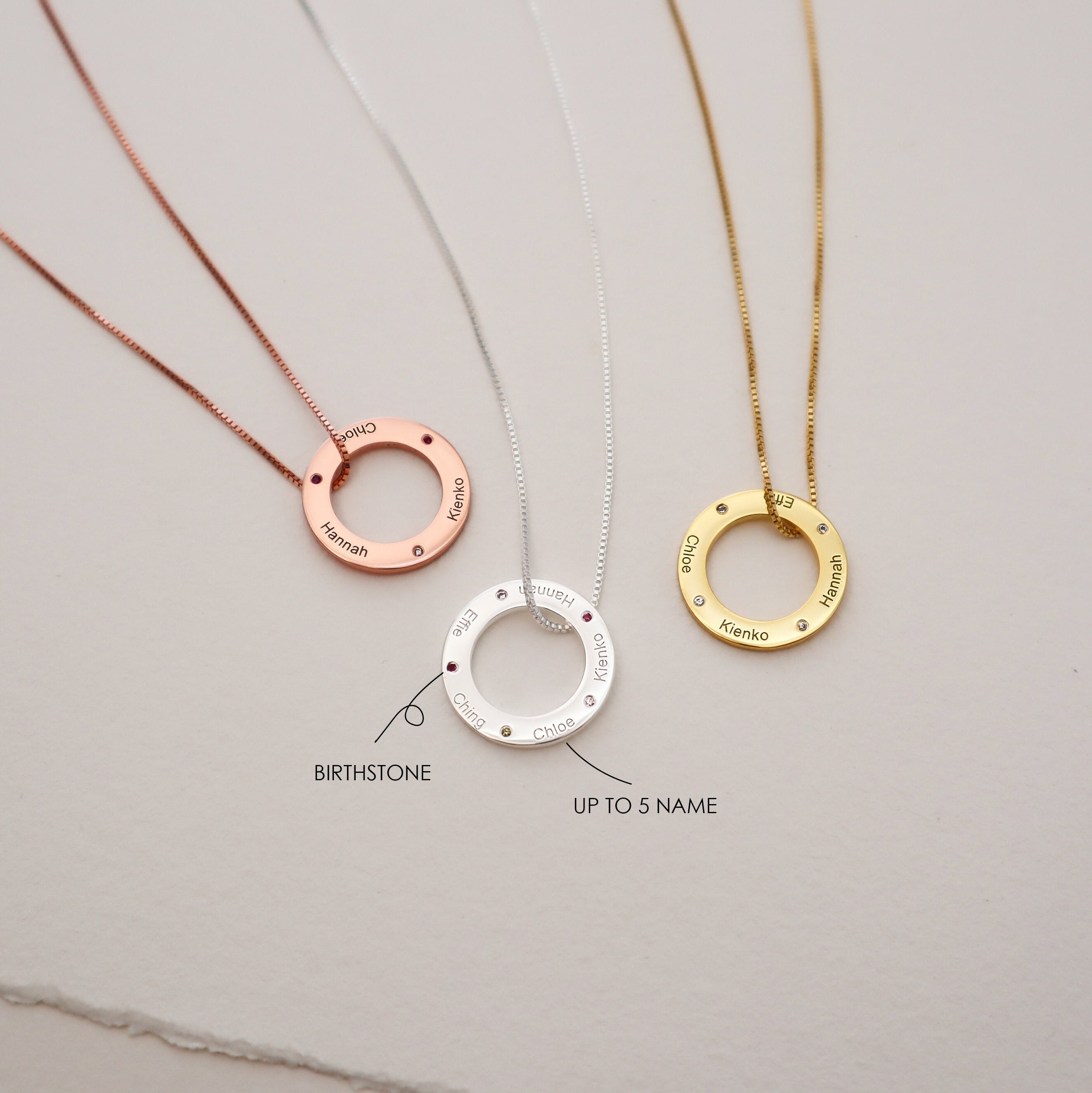 Family Circle Necklace-Jewelry > Necklaces > Pendant Necklaces-EcoPhilia