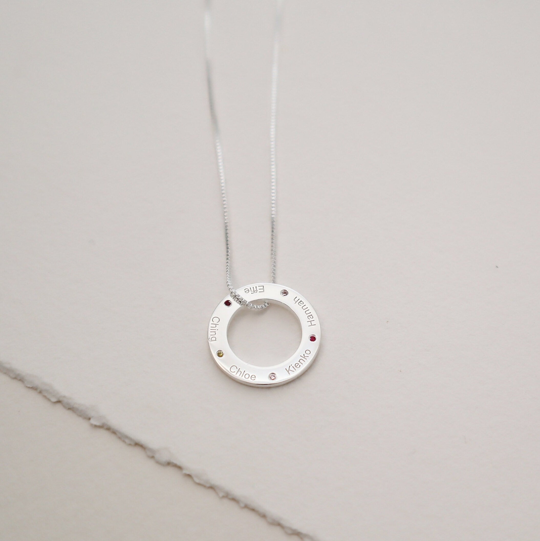 Family Circle Necklace-Jewelry > Necklaces > Pendant Necklaces-EcoPhilia