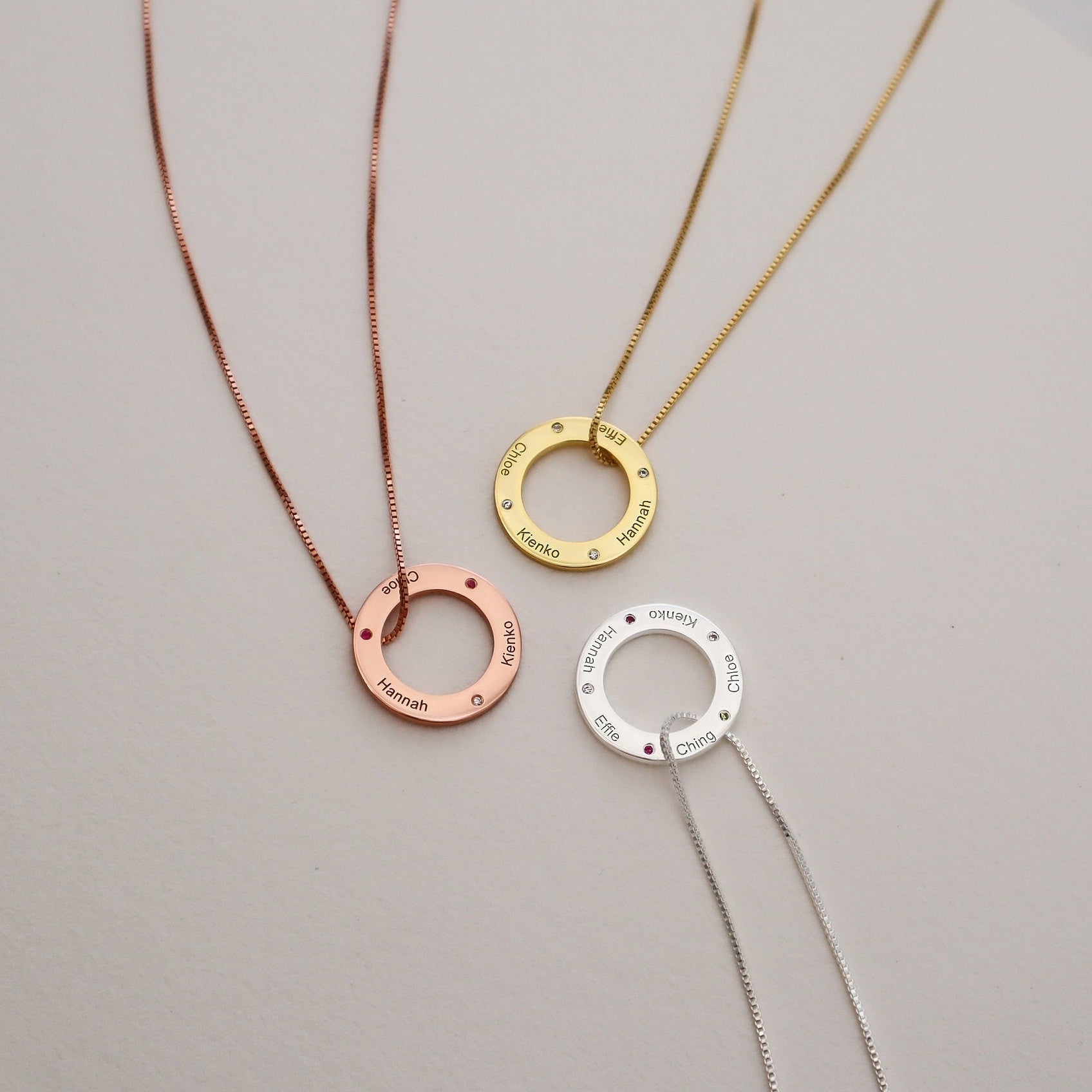 Family Circle Necklace-Jewelry > Necklaces > Pendant Necklaces-EcoPhilia