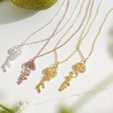 Floral Name Necklace-Jewelry > Necklaces > Monogram & Name Necklaces-EcoPhilia