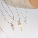 Floral Name Necklace-Jewelry > Necklaces > Monogram & Name Necklaces-EcoPhilia