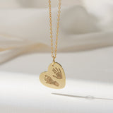 Footprint Heart Necklace-Jewelry > Necklaces > Pendant Necklaces-EcoPhilia