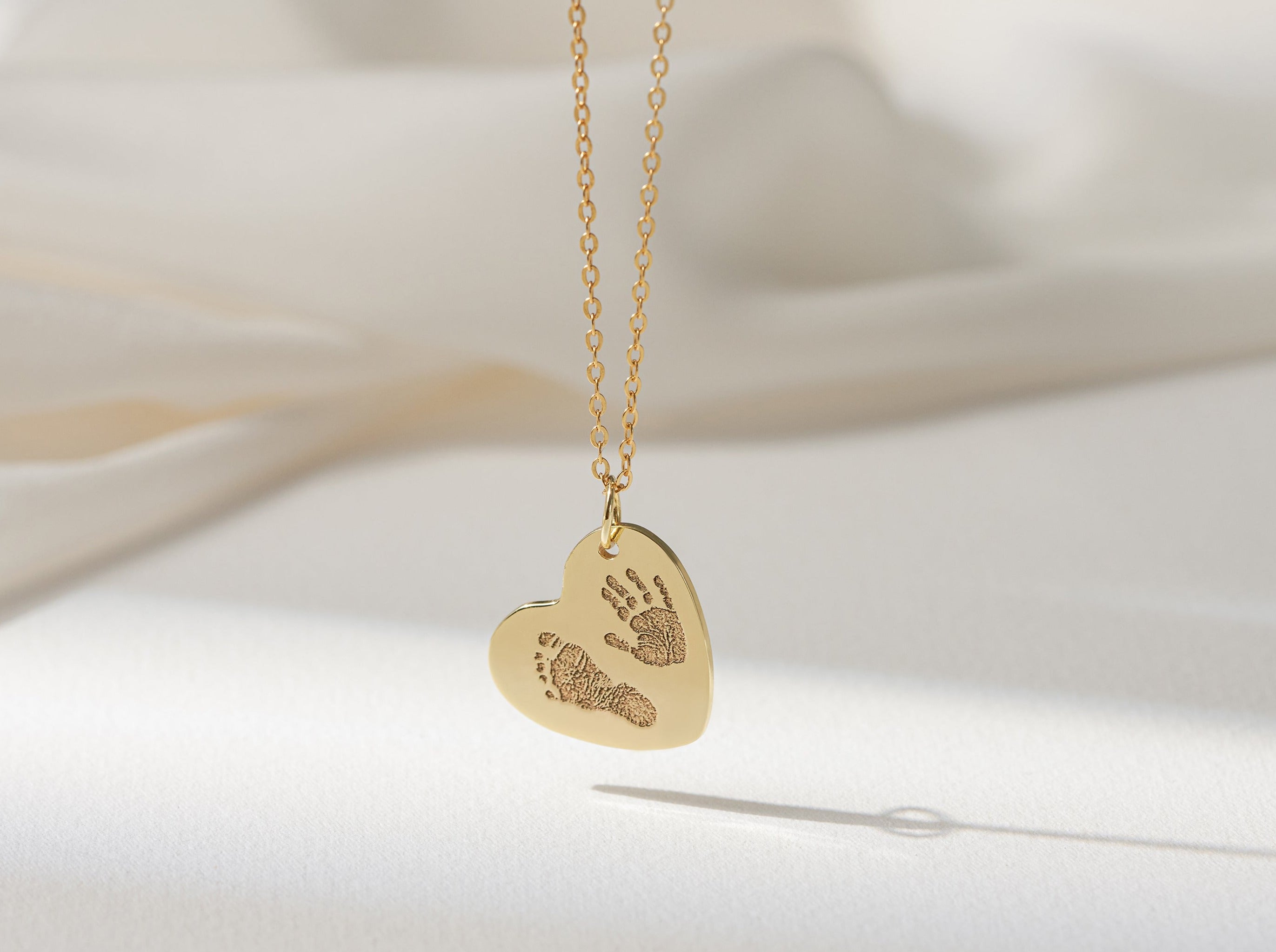 Footprint Heart Necklace-Jewelry > Necklaces > Pendant Necklaces-EcoPhilia