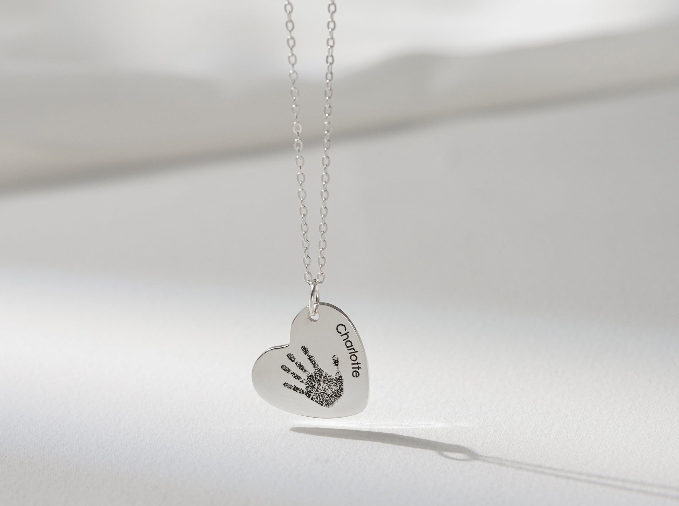 Footprint Heart Necklace-Jewelry > Necklaces > Pendant Necklaces-EcoPhilia