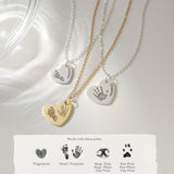 Footprint Heart Necklace-Jewelry > Necklaces > Pendant Necklaces-EcoPhilia