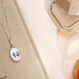 Footprint Oval Photo Locket Necklace-Jewelry > Necklaces > Pendant Necklaces-EcoPhilia