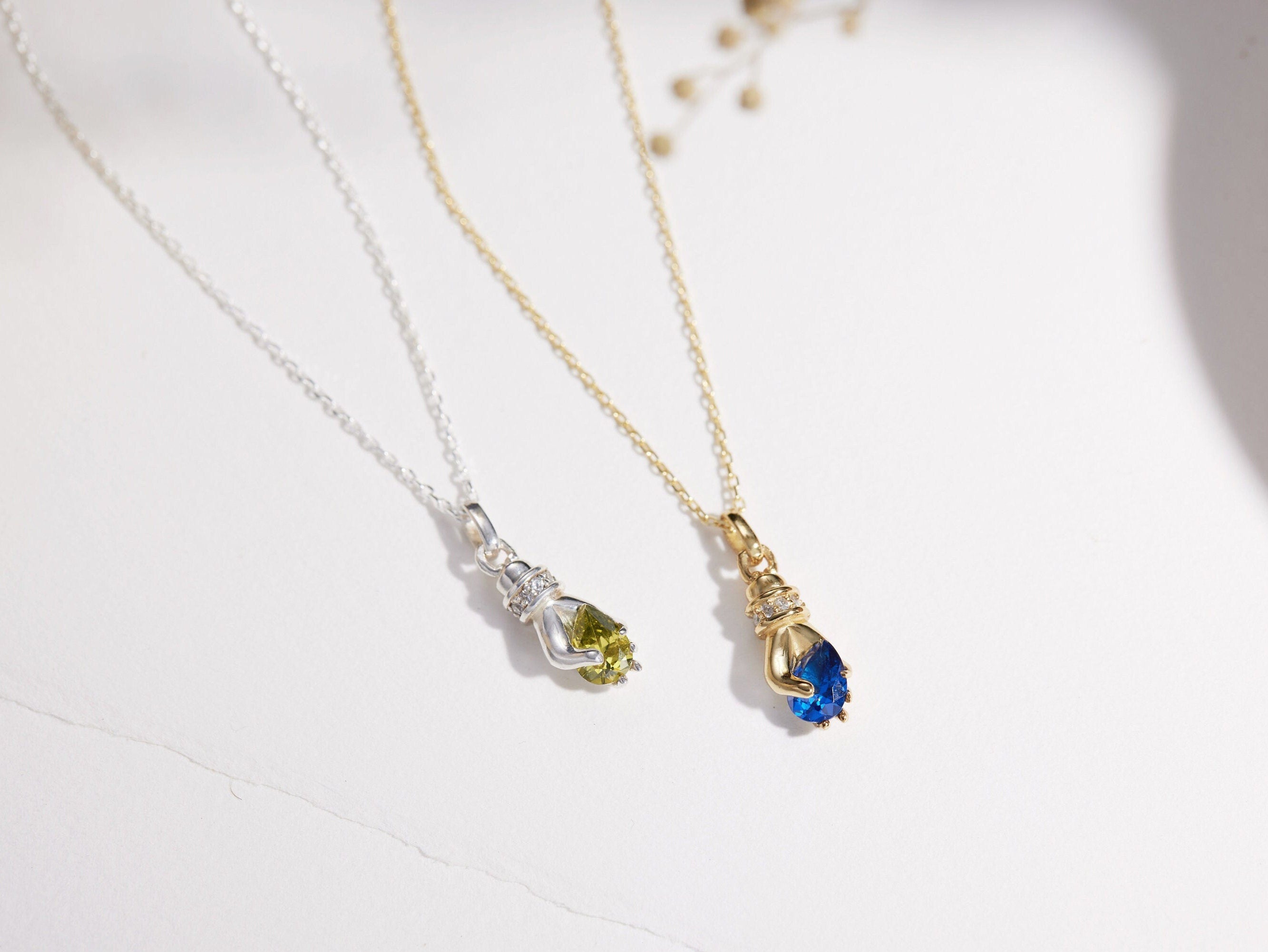 Hand Birthstone Necklace-Hand Birthstone Necklace-EcoPhilia