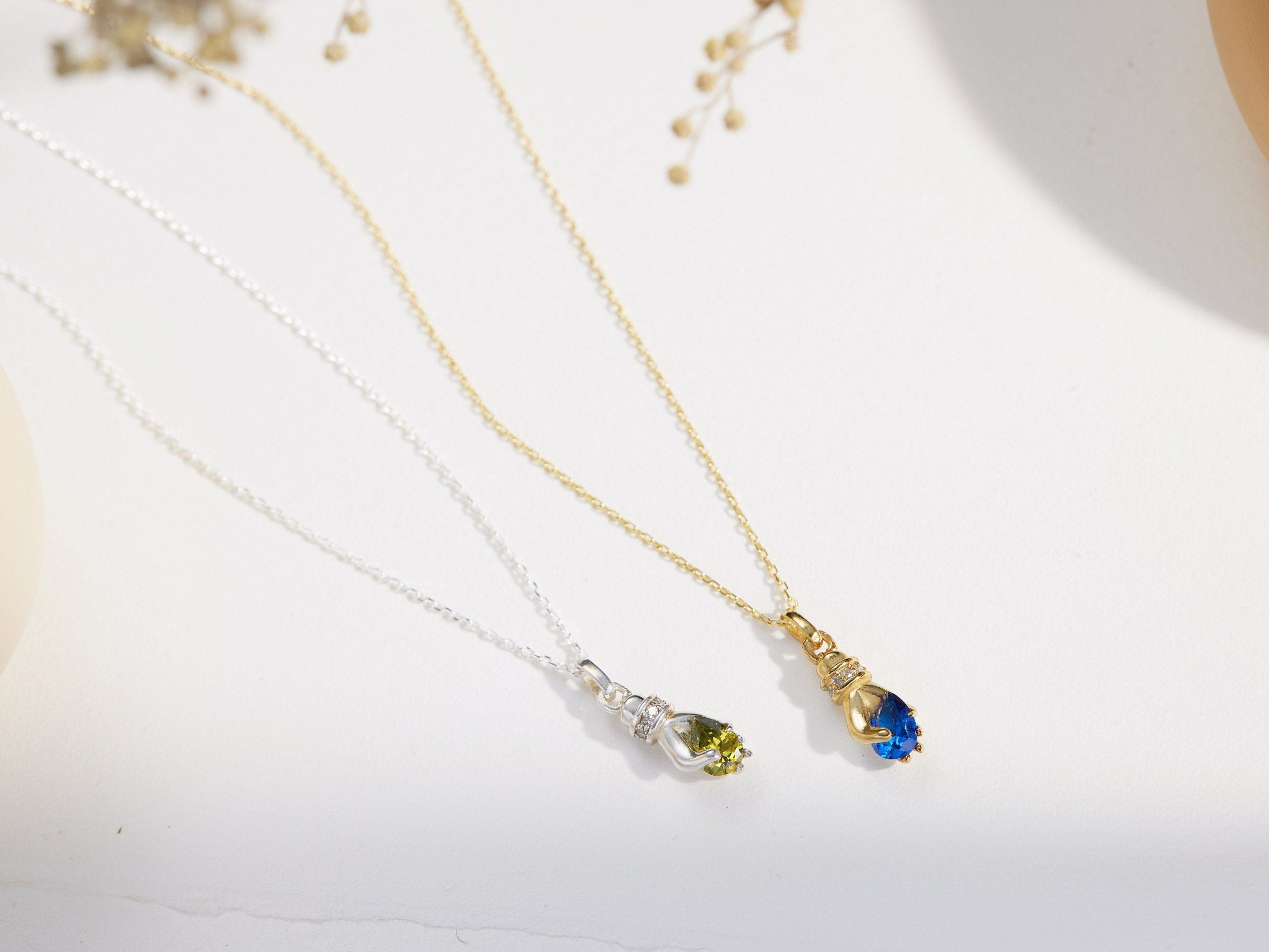 Hand Birthstone Necklace-Hand Birthstone Necklace-EcoPhilia