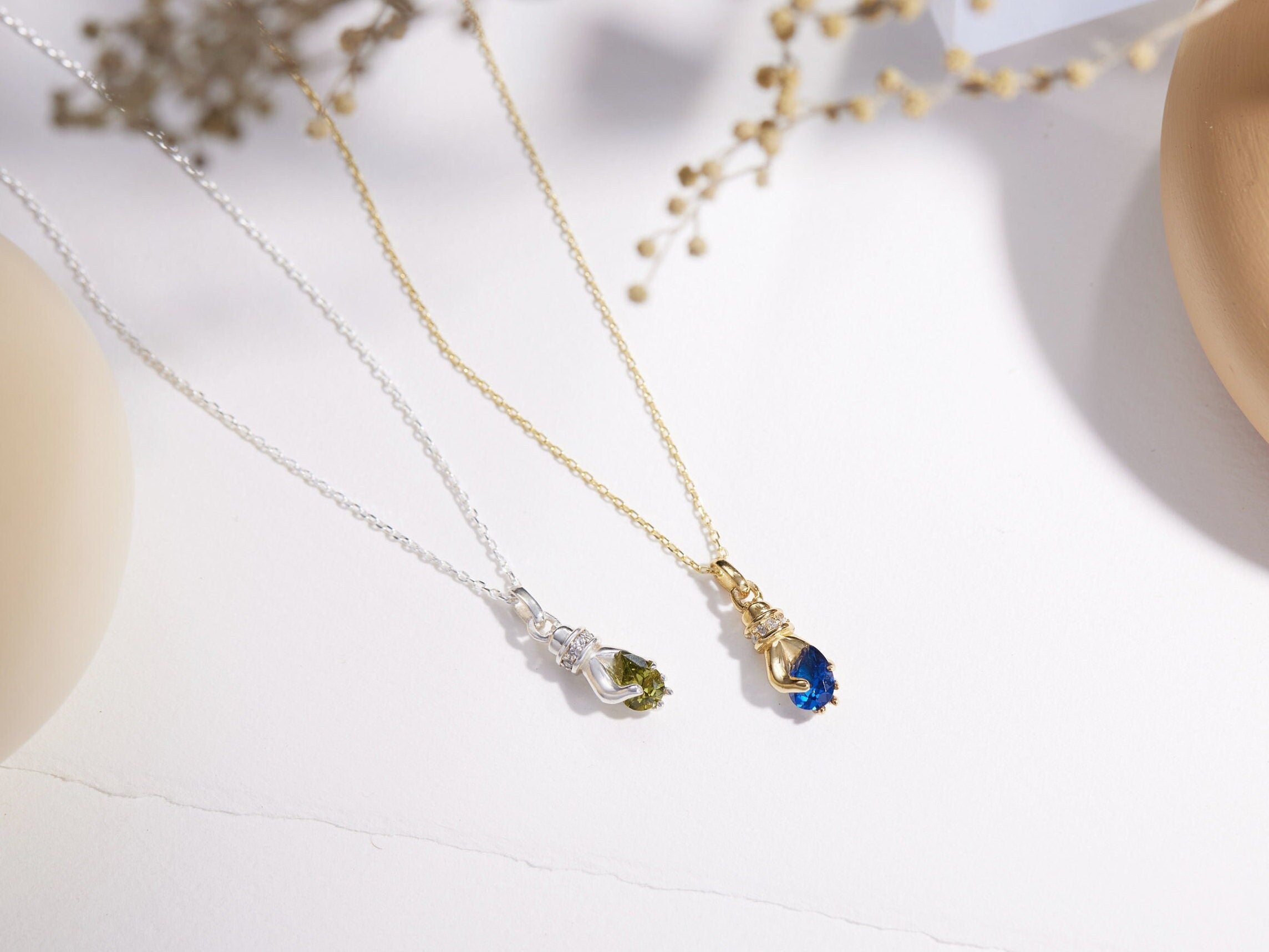 Hand Birthstone Necklace-Hand Birthstone Necklace-EcoPhilia