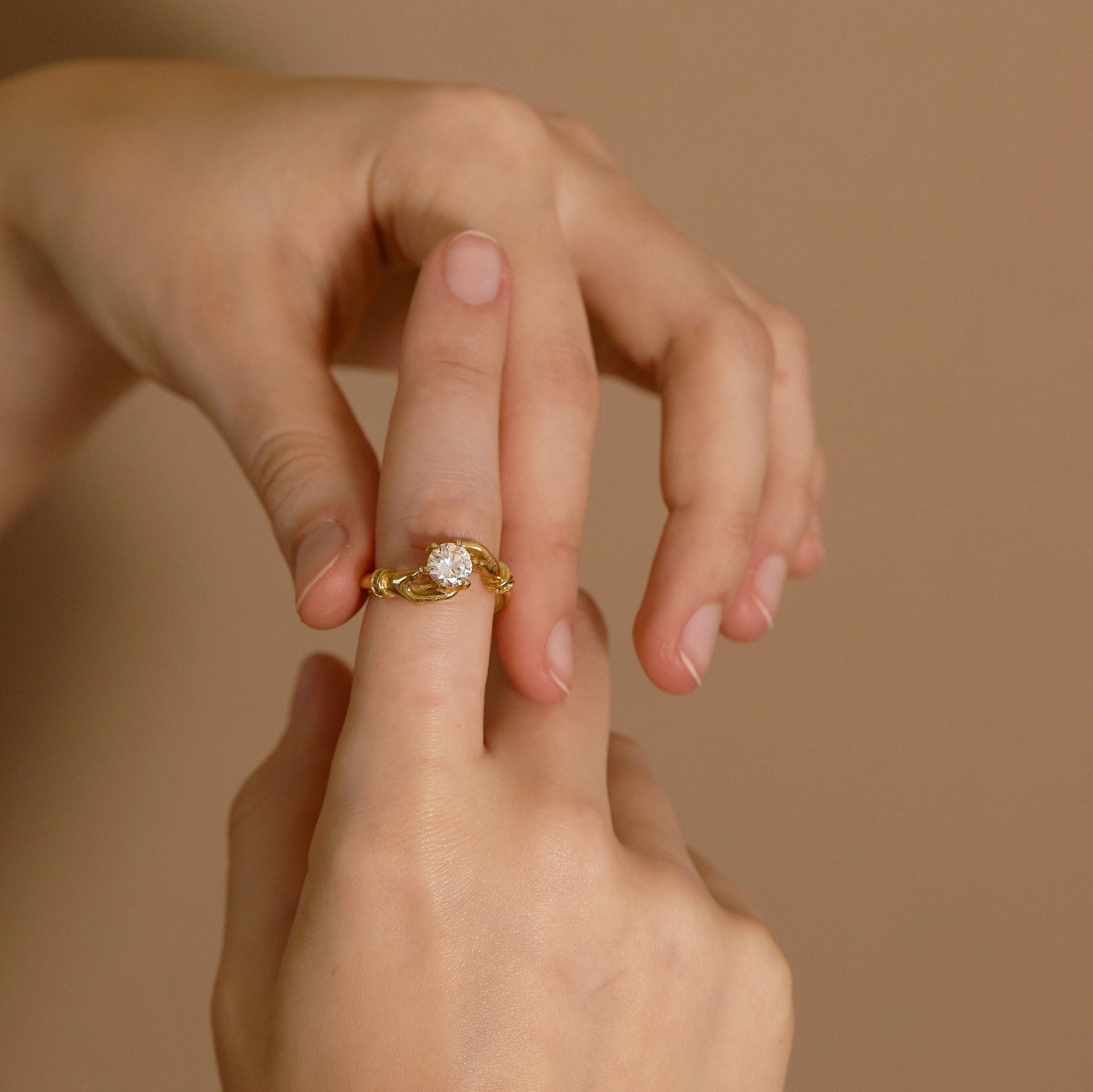 Hand Birthstone Ring-Hand Birthstone Ring-EcoPhilia