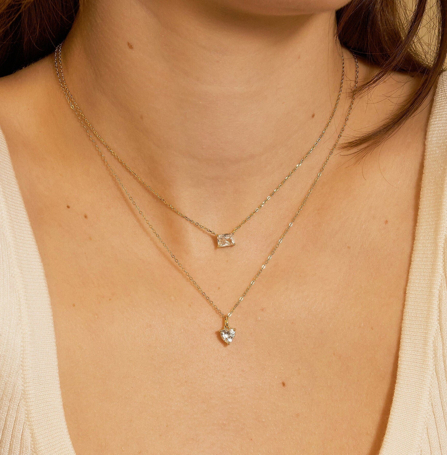 Heart Diamond Necklace-Heart Diamond Necklace-EcoPhilia