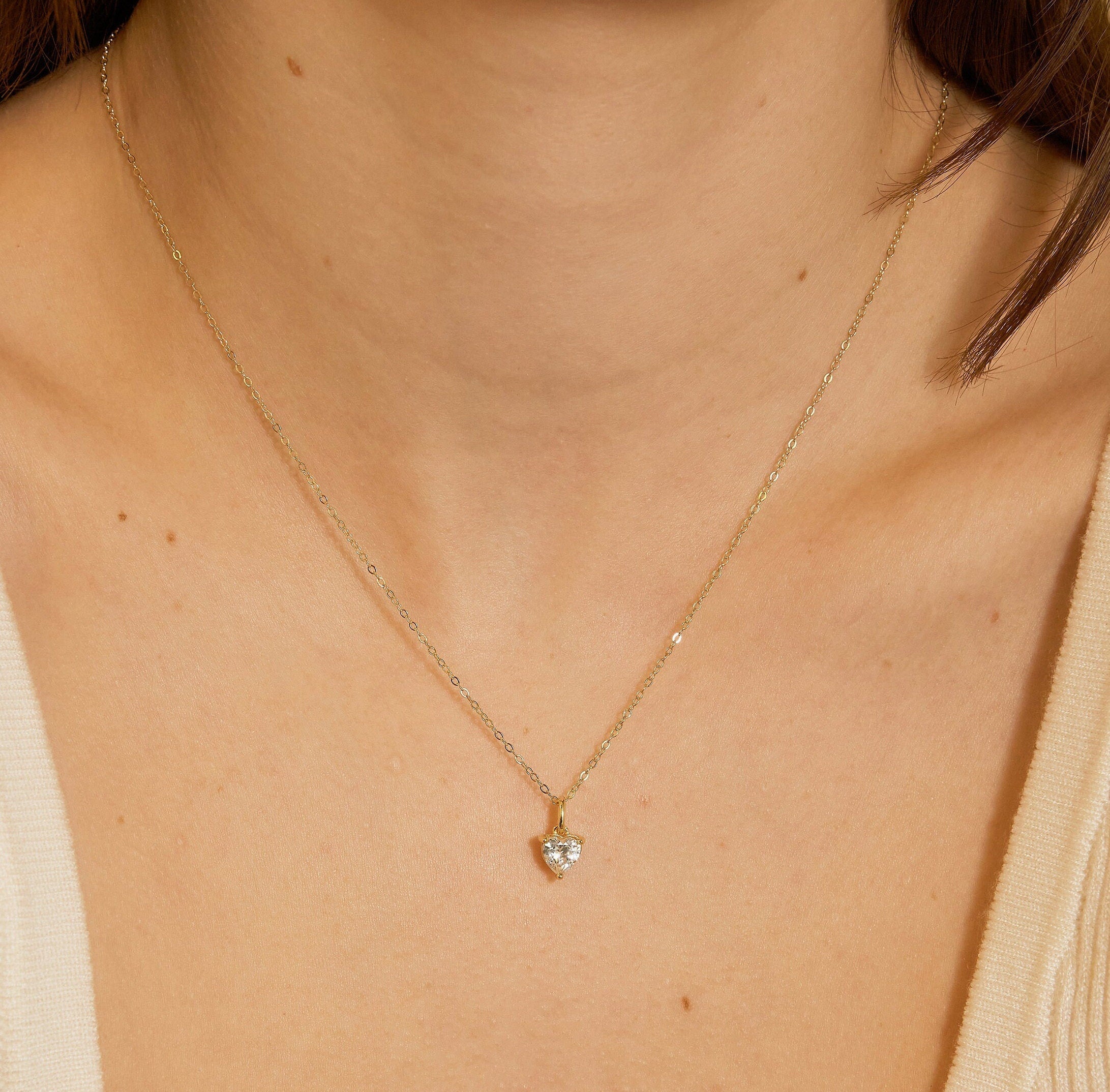 Heart Diamond Necklace-Heart Diamond Necklace-EcoPhilia