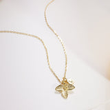 December Holly Birth Flower Necklace-gold holly necklace-EcoPhilia