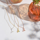 Initial with Birthstone Alphabet Necklace-Jewelry > Necklaces > Monogram & Name Necklaces-EcoPhilia