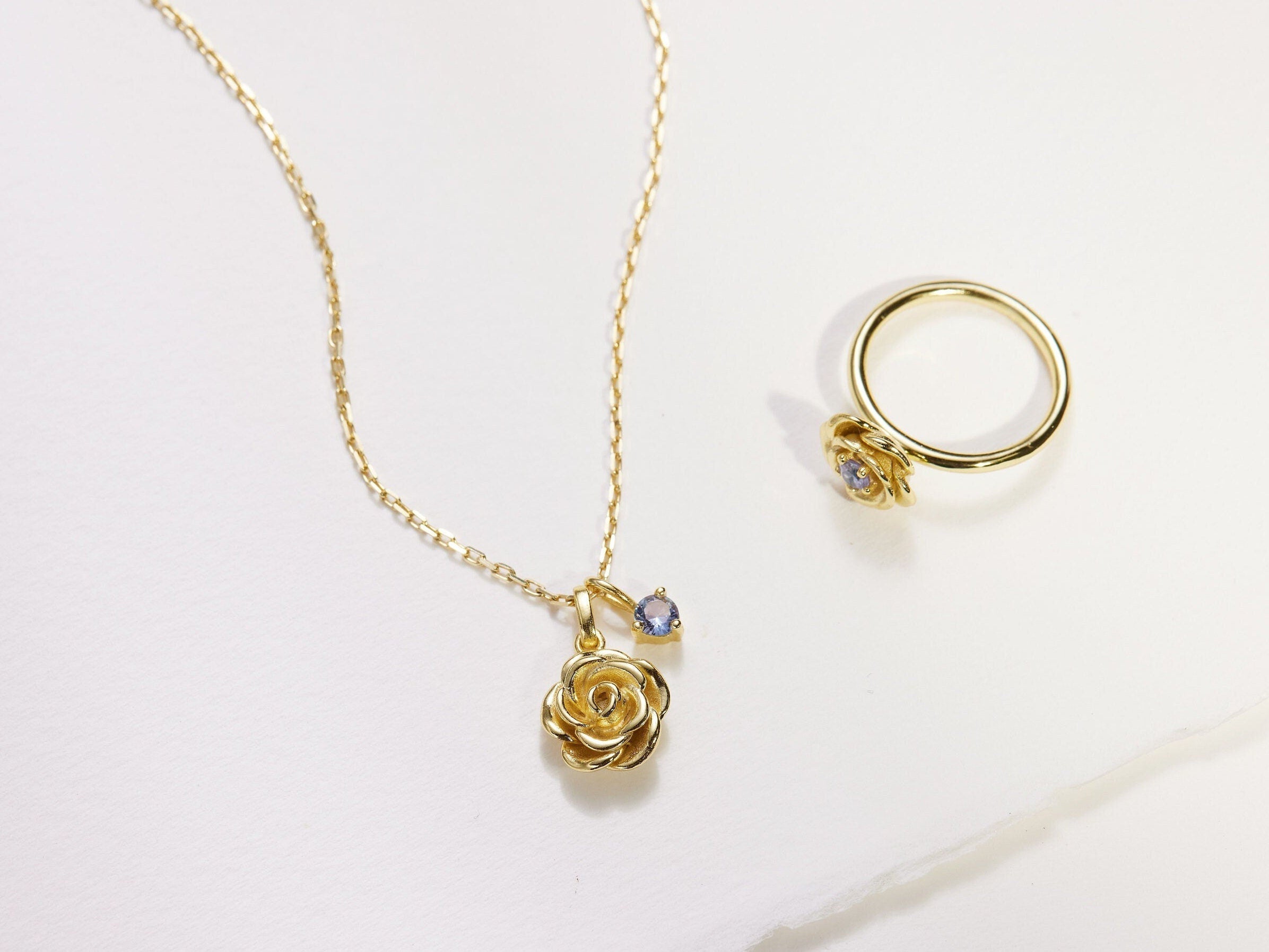 June Rose Birth Flower Necklace-rose gold birth flower necklace-EcoPhilia