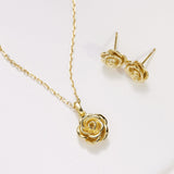 June Rose Birth Flower Necklace-rose gold birth flower necklace-EcoPhilia