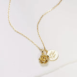 June Rose Birth Flower Necklace-rose gold birth flower necklace-EcoPhilia