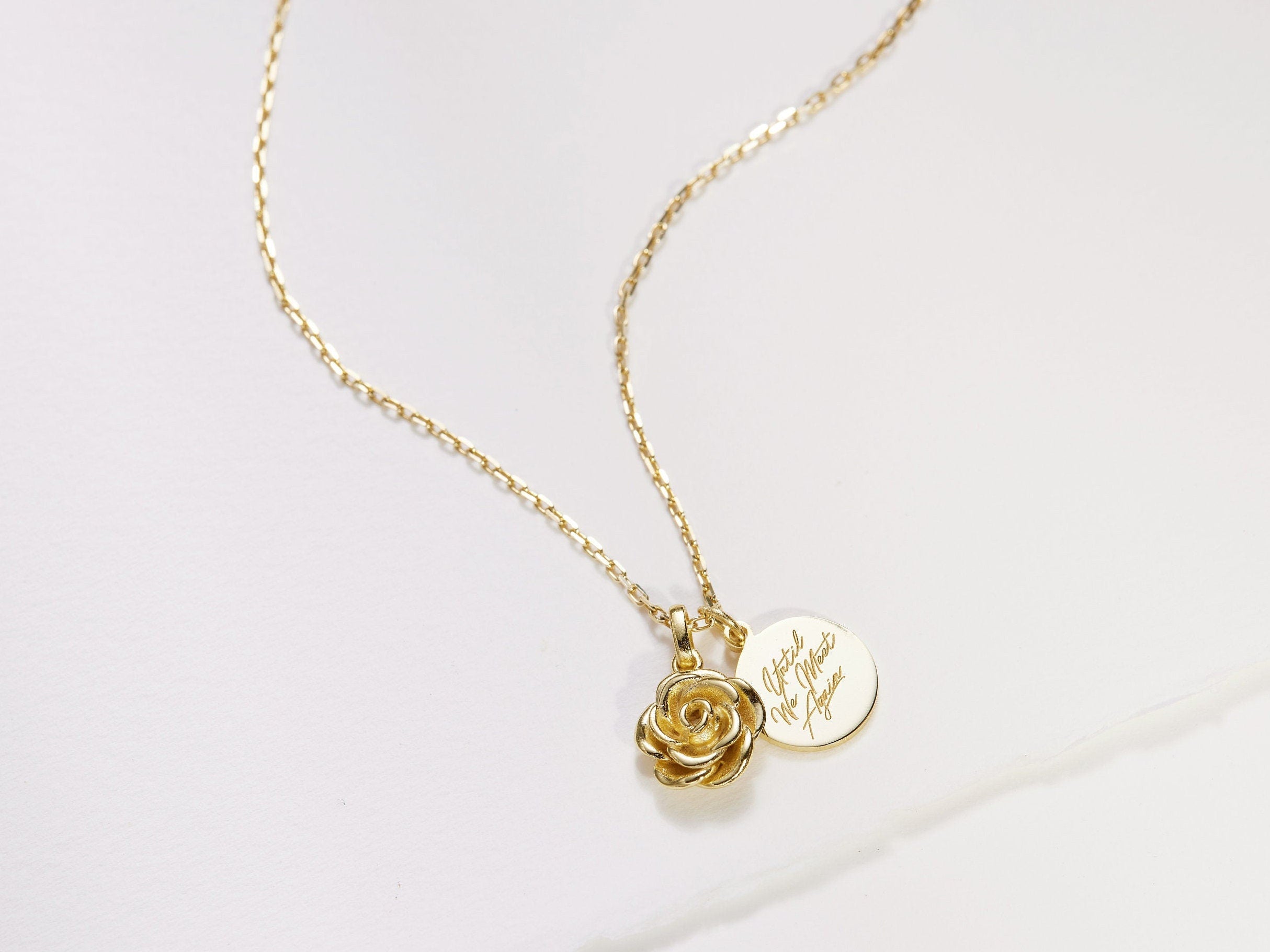 June Rose Birth Flower Necklace-rose gold birth flower necklace-EcoPhilia