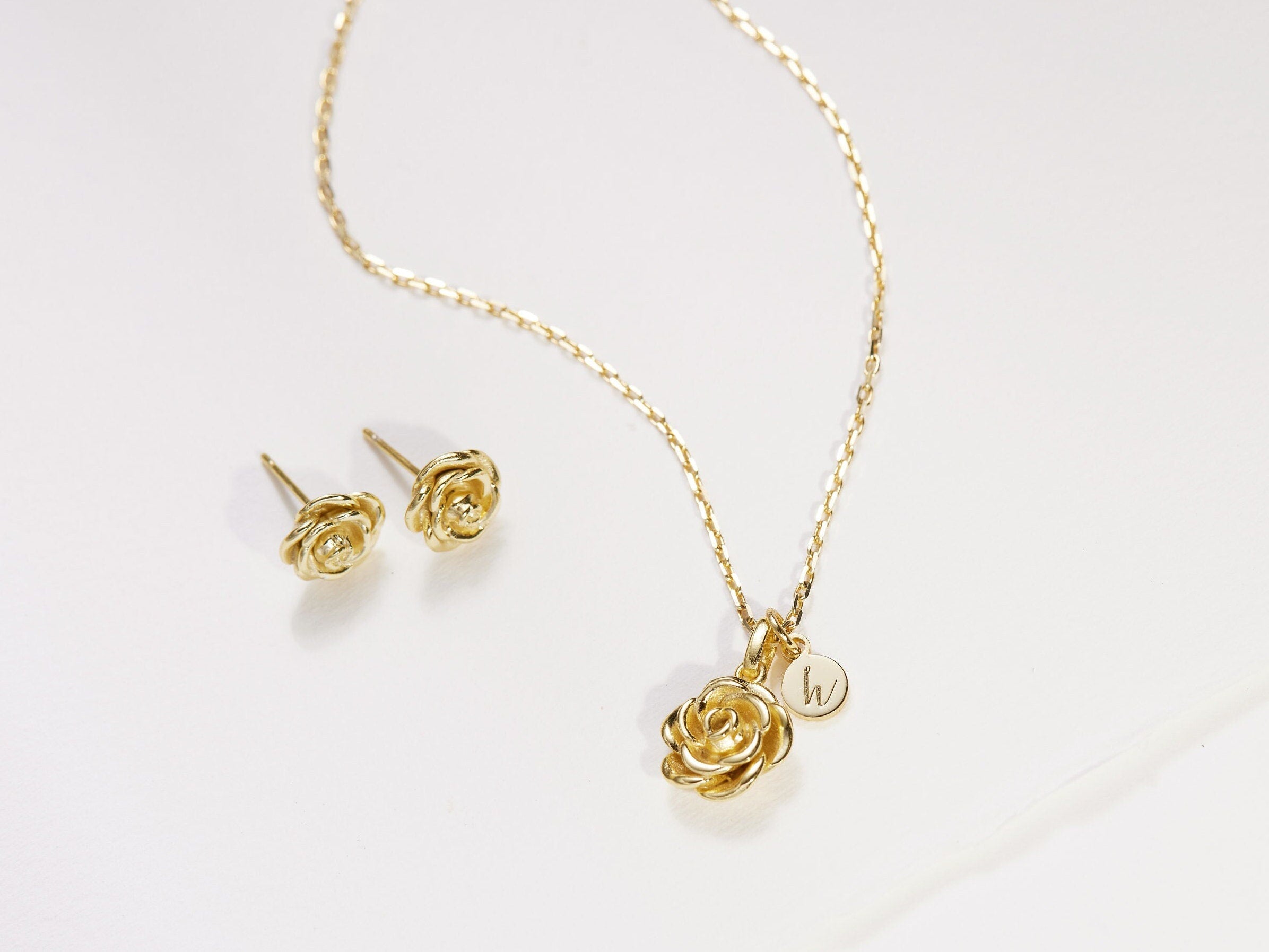 June Rose Birth Flower Necklace-rose gold birth flower necklace-EcoPhilia