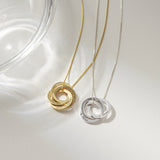 Linked Circle Russian Ring Necklace-Jewelry > Necklaces > Monogram & Name Necklaces-EcoPhilia