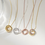 Linked Circle Russian Ring Necklace-Jewelry > Necklaces > Monogram & Name Necklaces-EcoPhilia