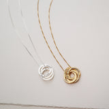 Linked Circle Russian Ring Necklace-Jewelry > Necklaces > Monogram & Name Necklaces-EcoPhilia