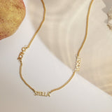 Minimalist Multi Name Necklace in Curb Chain-Jewelry > Necklaces > Monogram & Name Necklaces-EcoPhilia