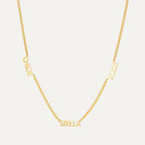 Minimalist Multi Name Necklace in Curb Chain-Jewelry > Necklaces > Monogram & Name Necklaces-EcoPhilia