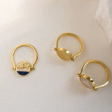 Moon Mountain Ocean Enamel Spinner Ring-Jewelry > Rings > Statement Rings-EcoPhilia