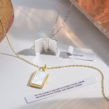 Mother of Pearl Locket Necklace-Jewelry > Necklaces > Lockets-EcoPhilia